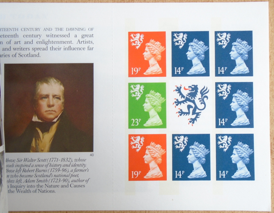 (image for) DX10 / DB5(10)/4 1989 Scots Connection Prestige Booklet with DP123 imperforate. - Click Image to Close